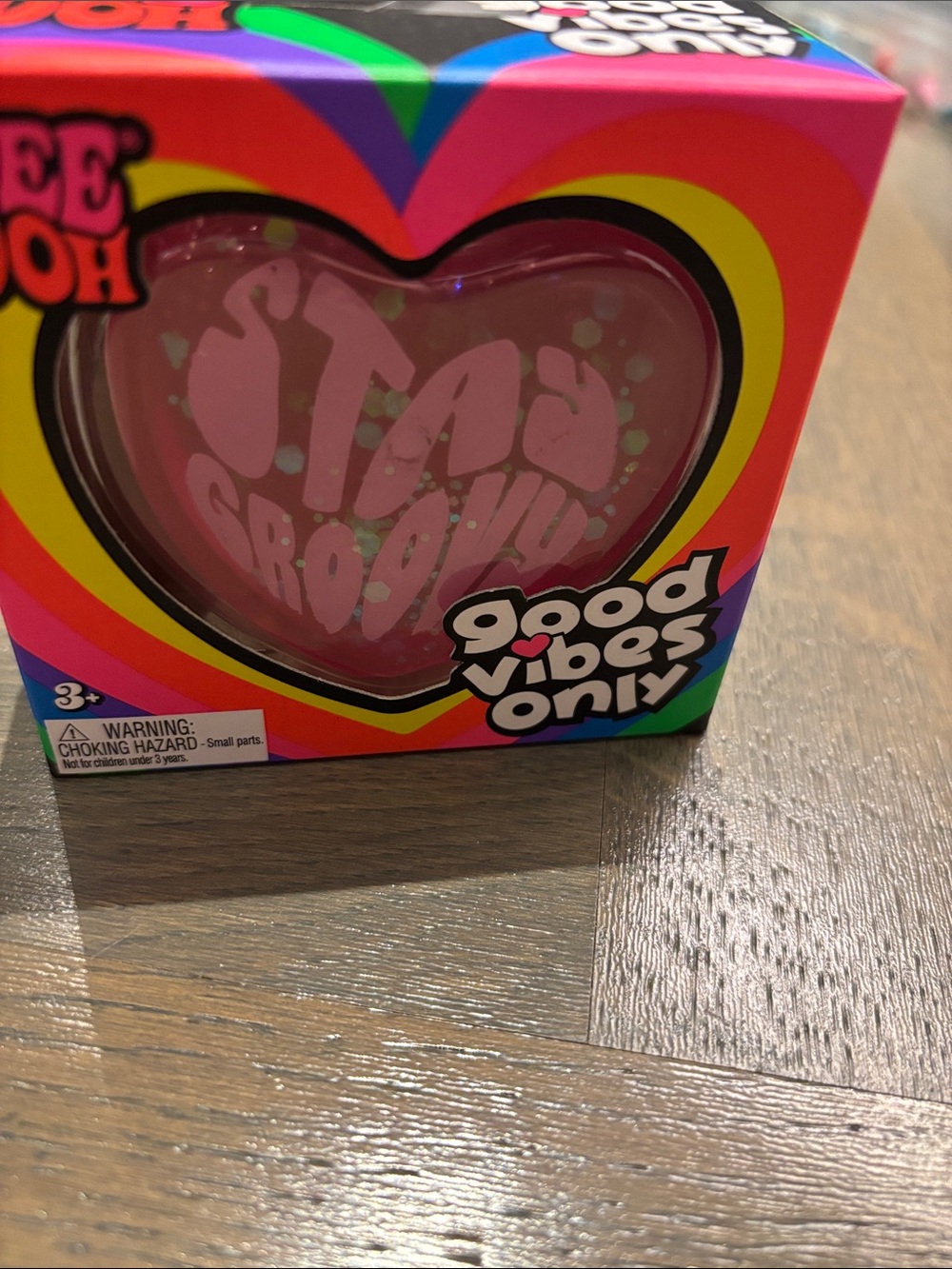 NeeDoh Heart Shaped Glitter Toy - pink glitter